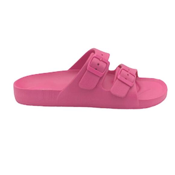 Vince Camuto Shoes - Vince Camuto Women's Pink Double Adjustable Strap Jacquell Slide Sandals sz 7